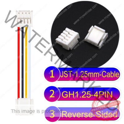 JST GH1.25mm 4-Pin Reverse-Side-Head 28AWG PVC Cable