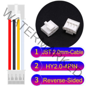 JST HY2.0mm 4-Pin Reverse-Side-Head 22AWG PVC Cable