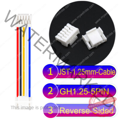 JST GH1.25mm 5-Pin Reverse-Side-Head 28AWG PVC Cable