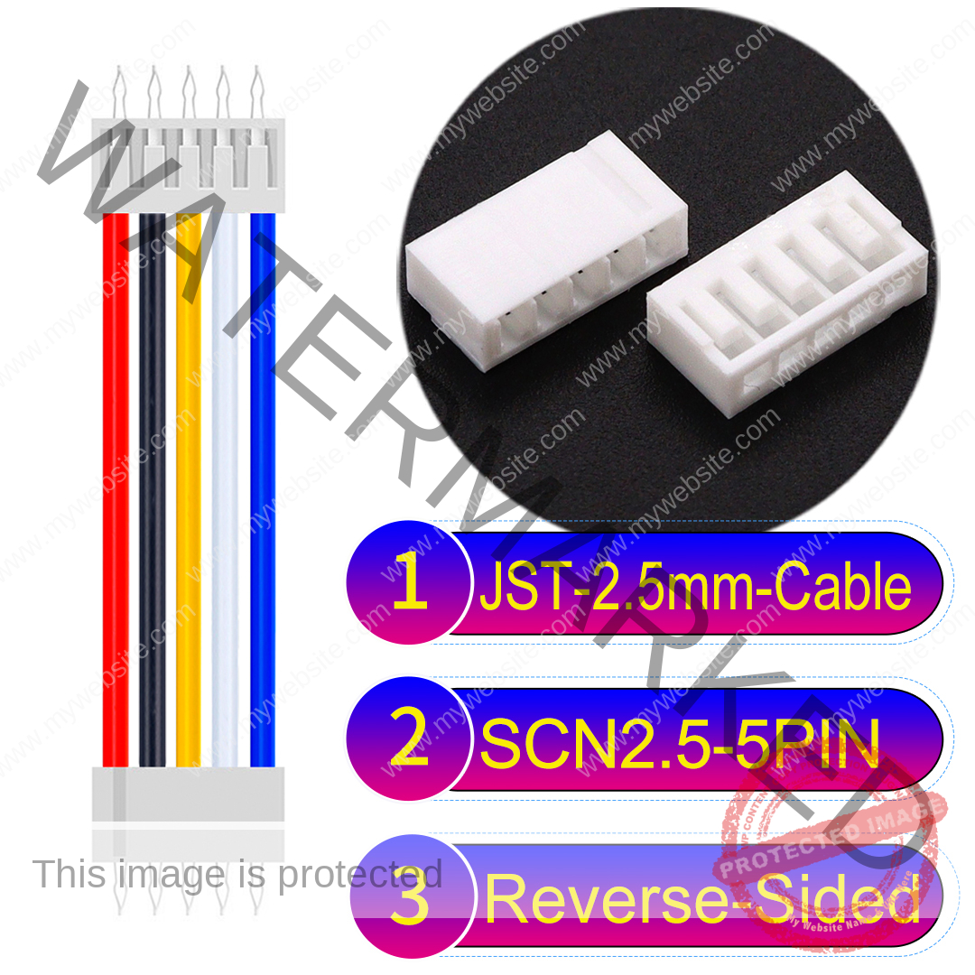 JST 2.5mm SCN2.5 5Pin Reverse-Side-Head Cable