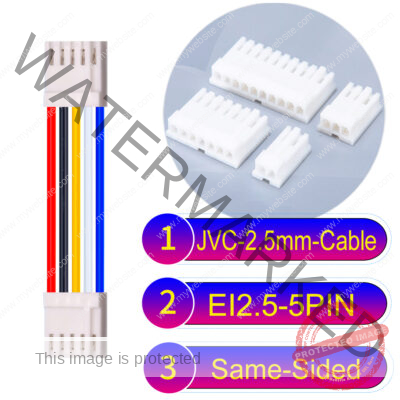 JVC 2.5mm 5-Pin Same-Side-Head 22AWG PVC Cable