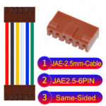 JAE 2.5mm 6-Pin Same-Side-Head 22AWG PVC Cable