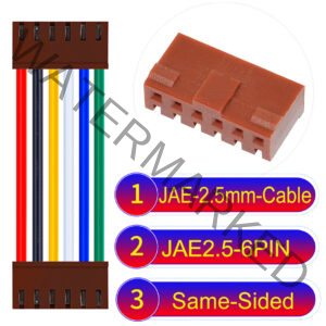 JAE 2.5mm 6-Pin Same-Side-Head 22AWG PVC Cable