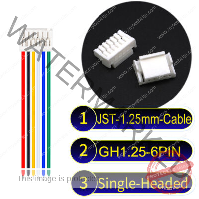 JST GH1.25mm 6-Pin Single-Headed 28AWG PVC Cable