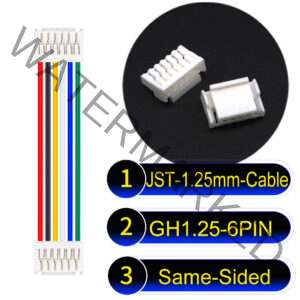 JST GH1.25mm 6-Pin Same-Side-Head 28AWG PVC Cable