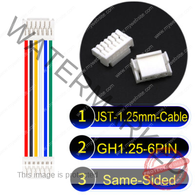 JST GH1.25mm 6-Pin Same-Side-Head 28AWG PVC Cable