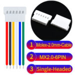Molex MX2.0mm 6-Pin Male Single-Headed Cable
