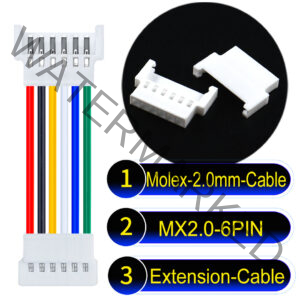 Molex MX2.0mm 6-Pin Male Female Extension Cable