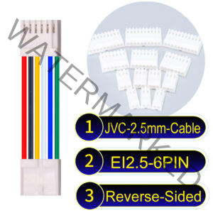 JVC 2.5mm 6-Pin Reverse-Side-Head 22AWG PVC Cable