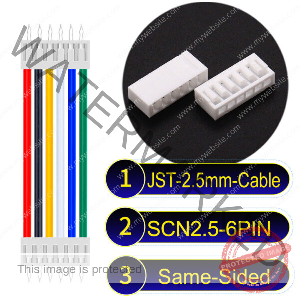 JST 2.5mm SCN2.5 6Pin Same-Side-Head Cable