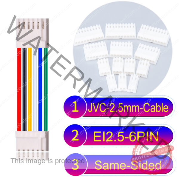 JVC 2.5mm 6-Pin Same-Side-Head 22AWG PVC Cable