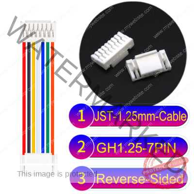 JST GH1.25mm 7-Pin Reverse-Side-Head 28AWG PVC Cable