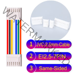 JVC 2.5mm 7-Pin Same-Side-Head 22AWG PVC Cable