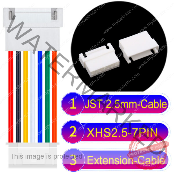 JST XHS2.5 with Belt Lock 7Pin Male Female Extension Cable