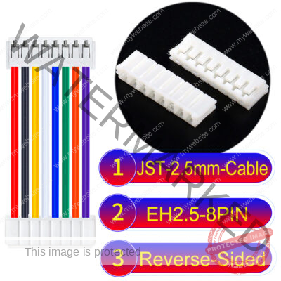 JST EH2.5 8-Pin Reverse-Side-Head 2.5mm PVC Cable