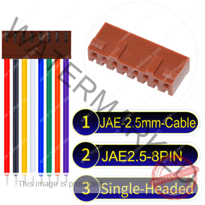 JAE 2.5mm 8-Pin Single-Headed 22AWG PVC Cable