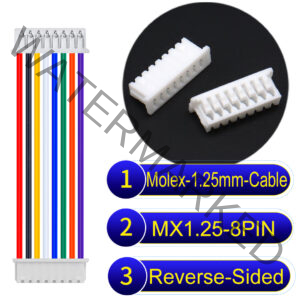 Molex MX1.25mm Picoblade 8-Pin Reverse-Side-Head 28AWG UL1571 Cable