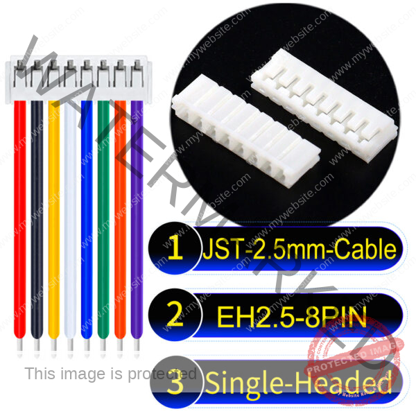 JST EH2.5 8-Pin Single-Headed 2.5mm PVC Cable