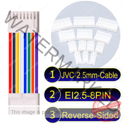 JVC 2.5mm 8-Pin Reverse-Side-Head 22AWG PVC Cable