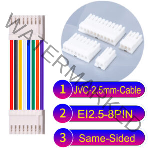 JVC 2.5mm 8-Pin Same-Side-Head 22AWG PVC Cable