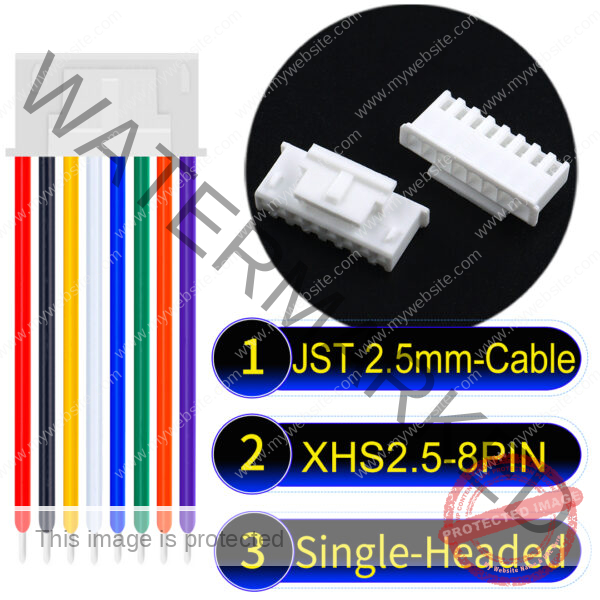 JST XHS2.5 with Belt Lock 8Pin Single-Headed Cable