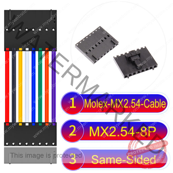 Molex 2.54mm MX2.54 8Pin Same-Side-Head Cable