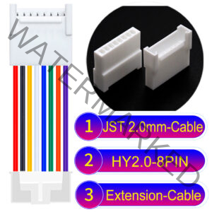 JST HY2.0mm 8-Pin Extension Cable 22AWG PVC Cable
