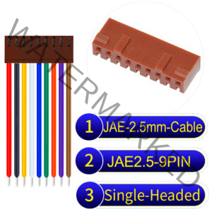 JAE 2.5mm 9-Pin Single-Headed 22AWG PVC Cable