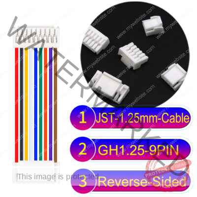 JST GH1.25mm 9-Pin Reverse-Side-Head 28AWG PVC Cable