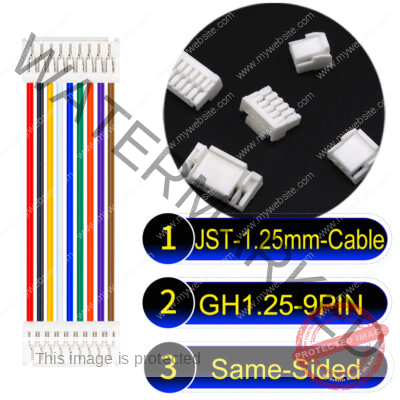 JST GH1.25mm 9-Pin Same-Side-Head 28AWG PVC Cable