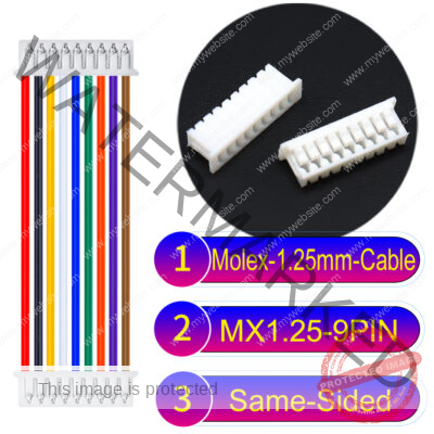 Molex MX1.25mm Picoblade 9-Pin Same-Side-Head 28AWG UL1571 Cable