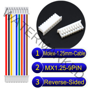 Molex MX1.25mm Picoblade 9-Pin Reverse-Side-Head 28AWG UL1571 Cable