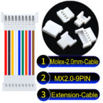 Molex MX2.0mm 9-Pin Male Female Extension Cable