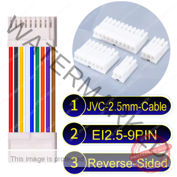 JVC 2.5mm 9-Pin Reverse-Side-Head 22AWG PVC Cable