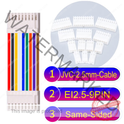 JVC 2.5mm 9-Pin Same-Side-Head 22AWG PVC Cable