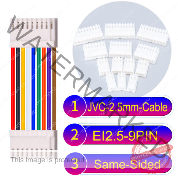 JVC 2.5mm 9-Pin Same-Side-Head 22AWG PVC Cable