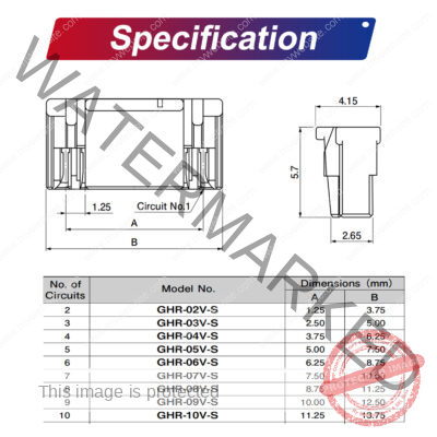 JST GHR1.25 1.25mm housing 2P 3P 4P 5P 6P 7P 8P 9P 10P 12P