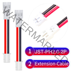 JST 2.0mm PH2.0 2Pin Male Female Extension Cable