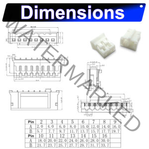 JST PHR2.0 2.0mm housing 2P 3P 4P 5P 6P 7P 8P 9P 10P 12P