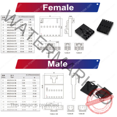 Molex MX2.54 2.5mm housing 2P 3P 4P 5P 6P 7P 8P 9P 10P 12P