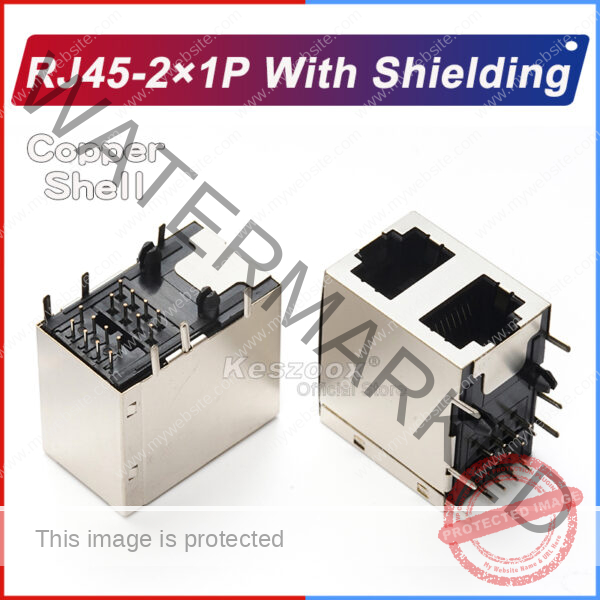 RJ45-2×1P With Shielding Ethernet Connector for high-speed networks