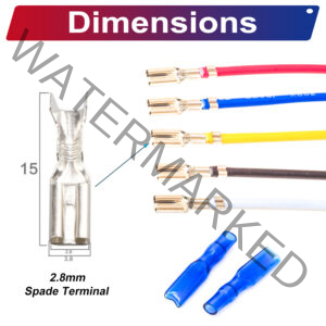 110 Single-Headed spade Cable Spade Dimensions: 2.8mm x 0.5mm