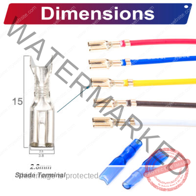 110 Single-Headed spade Cable Spade Dimensions: 2.8mm x 0.5mm