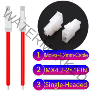 Molex MX4.2mm Dual Row 2×1Pin Mini-Fit Jr Male Single-Headed Cable