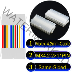 Molex MX4.2mm Dual Row 2×11Pin Mini-Fit Jr Female Same-Side-Head Cable