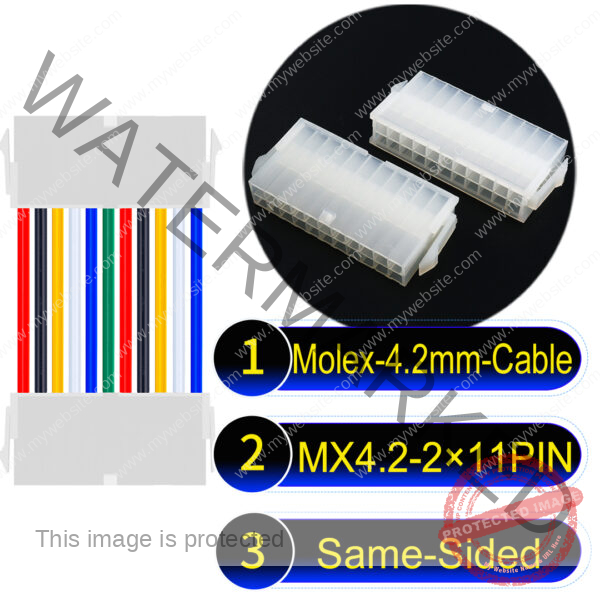 Molex MX4.2mm Dual Row 2×11Pin Mini-Fit Jr Female Same-Side-Head Cable