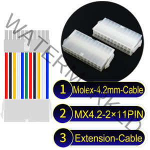 Molex MX4.2mm Dual Row 2×11Pin Mini-Fit Jr Male Female Extension Cable