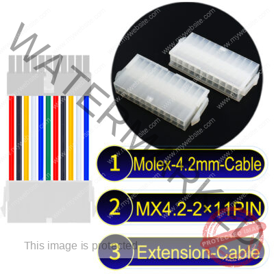 Molex MX4.2mm Dual Row 2×11Pin Mini-Fit Jr Male Female Extension Cable