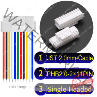 JST PHB2.0 Dual Row with Belt Lock 2×11Pin Single-Headed Cable