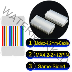 Molex MX4.2mm Dual Row 2×12Pin Mini-Fit Jr Female Same-Side-Head Cable